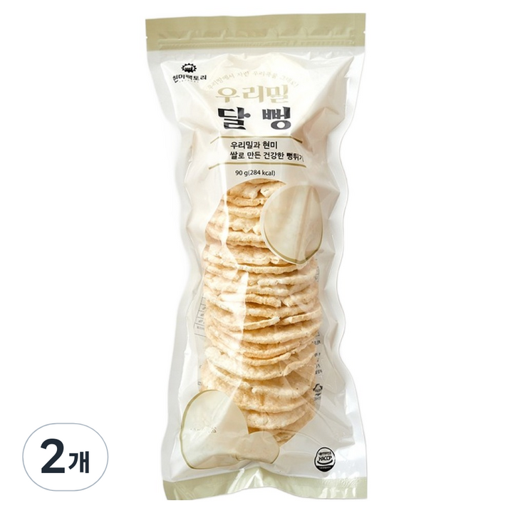 현미팩토리 우리밀 달뻥, 90g, 2개