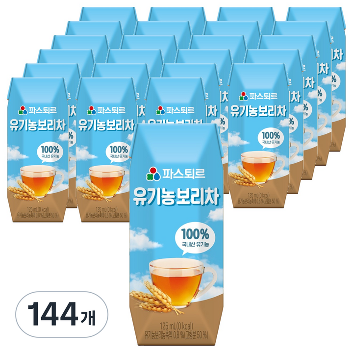 파스퇴르 유기농 보리차, 125ml, 144개