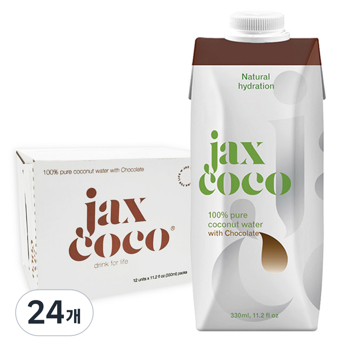 잭스코코 코코넛워터 코코아맛, 330ml, 24개