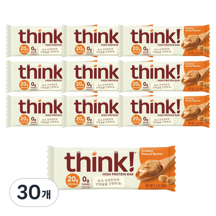 띵크 크리미 피넛버터 프로틴바, 30개, 60g