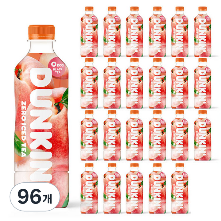 던킨도너츠 제로 아이스티 화이트피치, 96개, 500ml