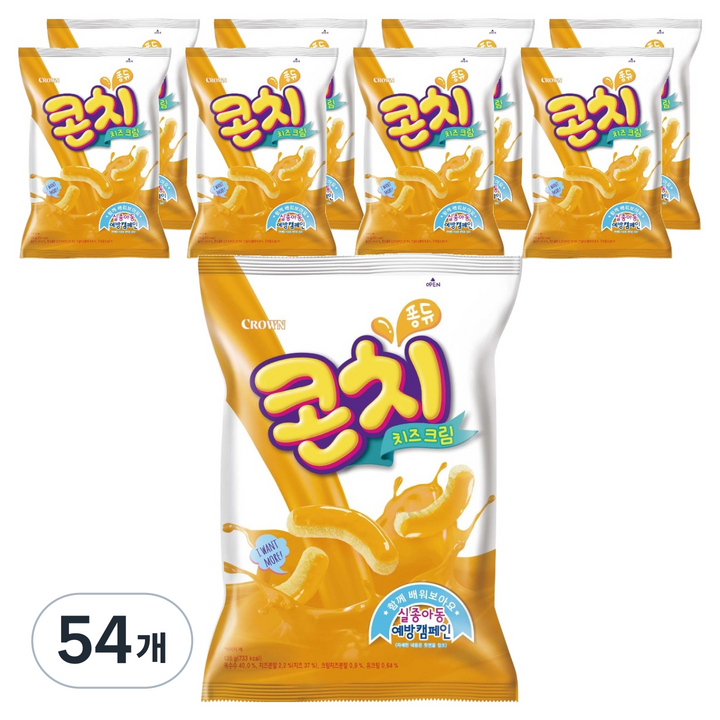 크라운 콘치 치즈크림 스낵, 135g, 54개