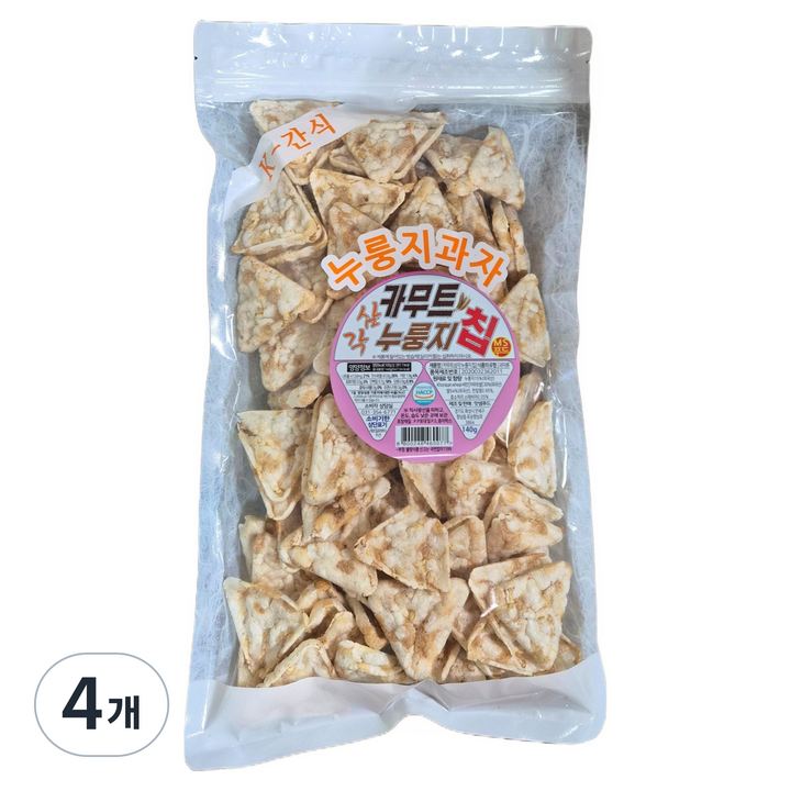 건강한 카무트 삼각 누룽칩, 140g, 4개
