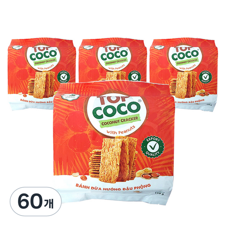 탑코코 코코넛 크래커 땅콩맛 10p, 60개, 150g