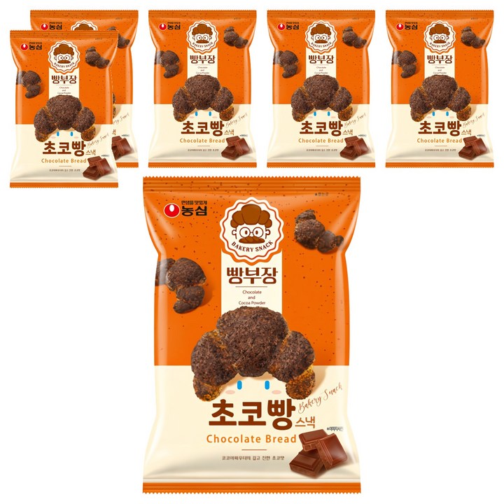 농심 빵부장 초코빵, 55g, 6개