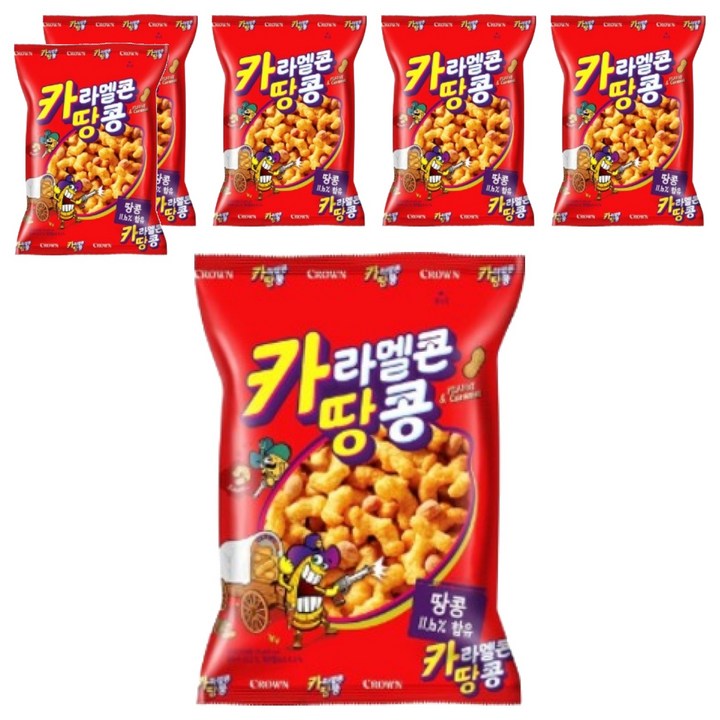 크라운 카라멜콘 땅콩, 125g, 6개