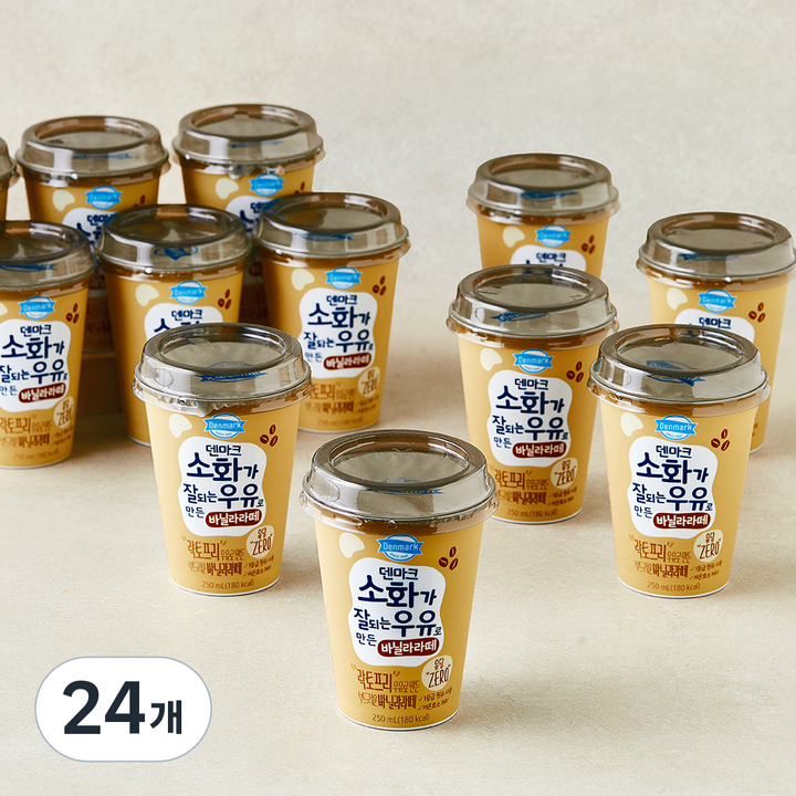 덴마크 소화가 잘되는 우유로 만든 락토프리 바닐라라떼, 250ml, 24개