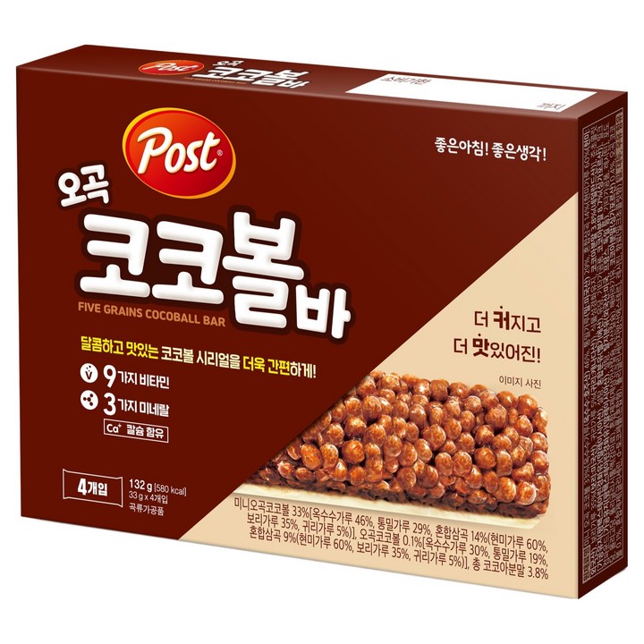 포스트 오곡코코볼바 4p, 132g, 1개