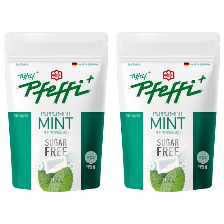 페피 무설탕 페퍼민트 캔디, 105g, 2개