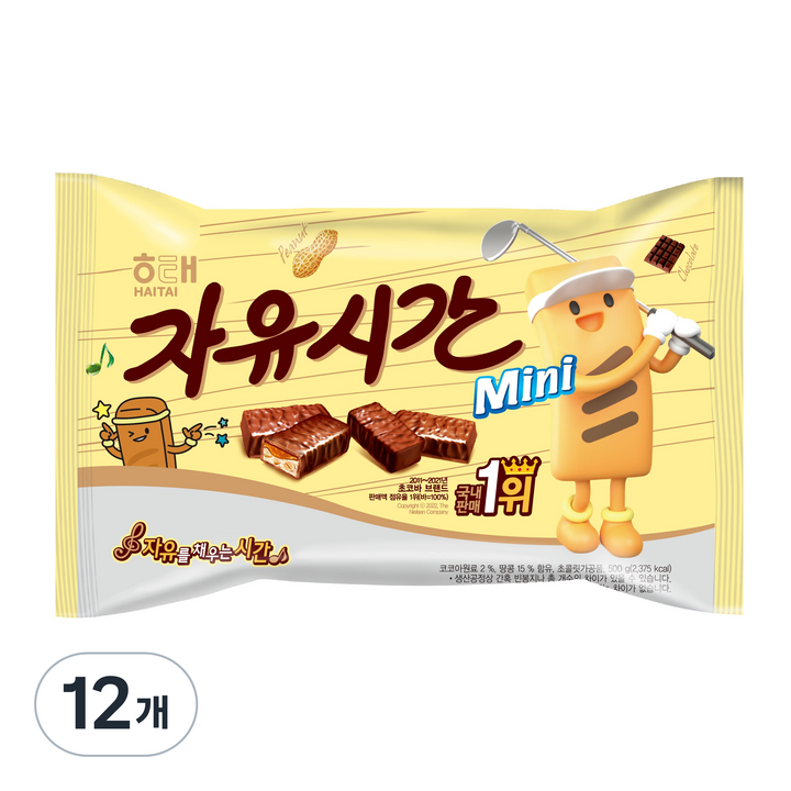 자유시간 미니 초콜릿, 500g, 12개