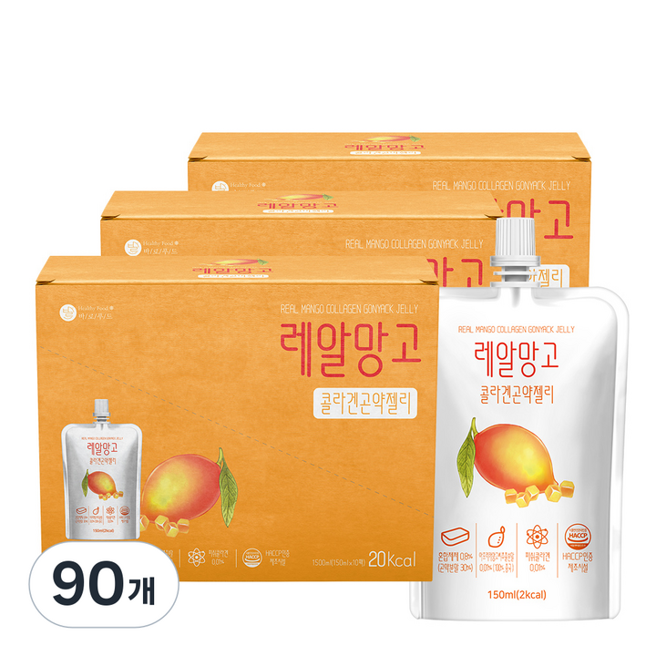 바로푸드 레알망고 콜라겐 곤약젤리, 150ml, 90개