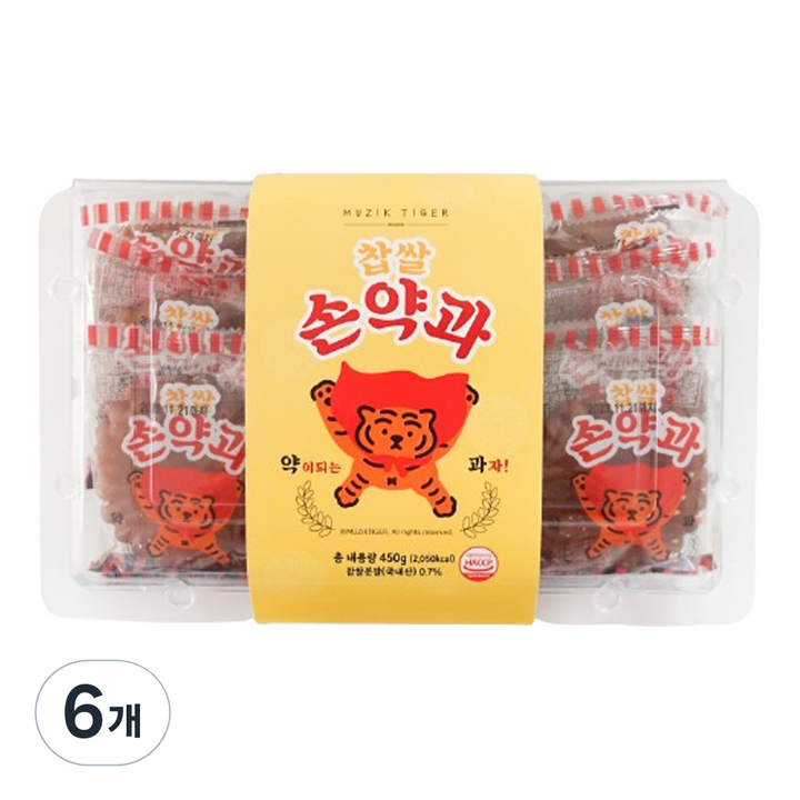 무직타이거 찹쌀 손약과 9p, 450g, 6개