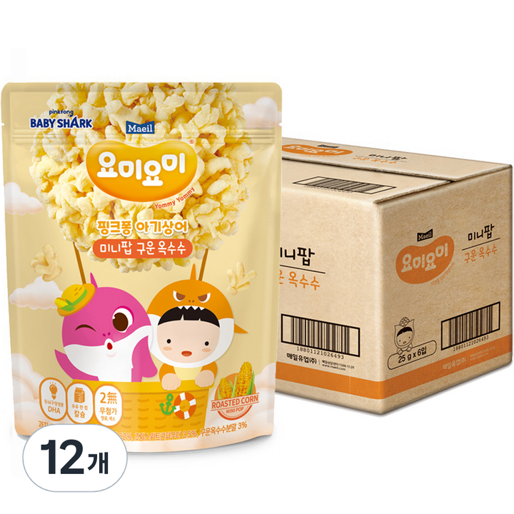 요미요미 미니팝, 구운옥수수, 25g, 12개