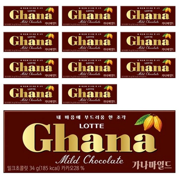 가나 마일드 밀크초콜릿, 34g, 12개