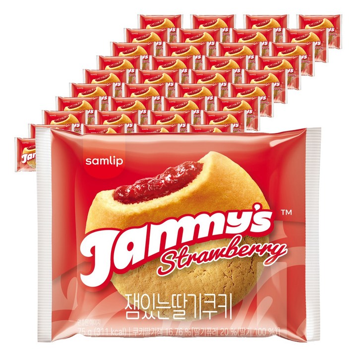 재미스 잼있는 딸기 쿠키, 75g, 40개