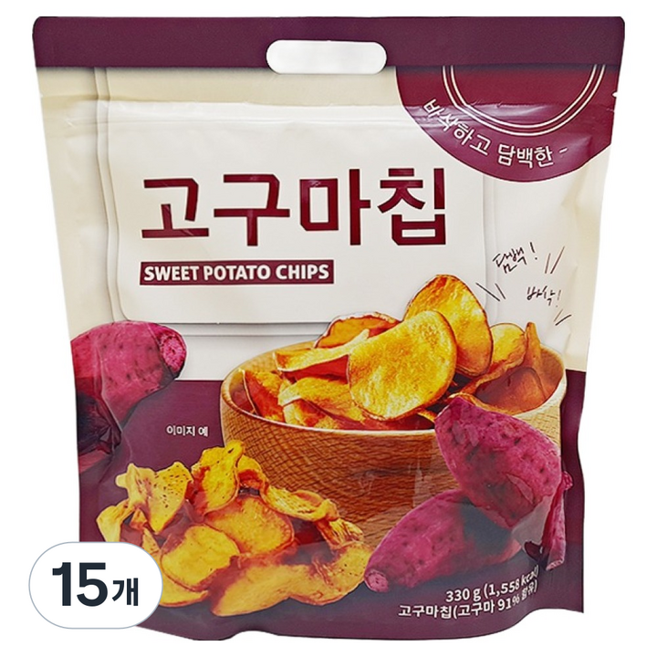 바삭하고 담백한 고구마칩, 330g, 15개