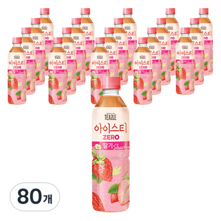 티즐 아이스티 제로 딸기, 500ml, 80개