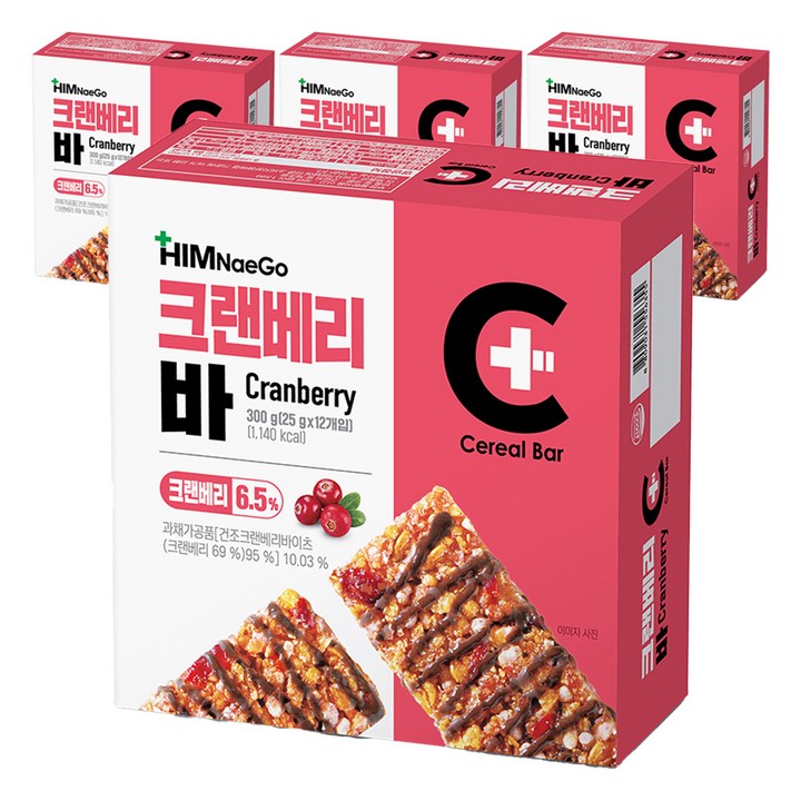 힘내고 크랜베리바, 300g, 4개