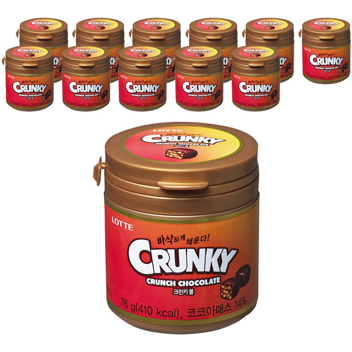 롯데웰푸드 크런키볼 초콜릿, 76g, 12개