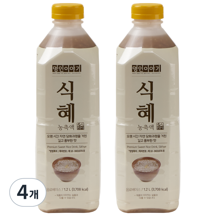 명인이야기 식혜 농축액, 1.2L, 4개