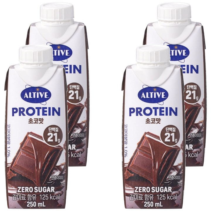 얼티브 비건 프로틴 초코, 250ml, 4개