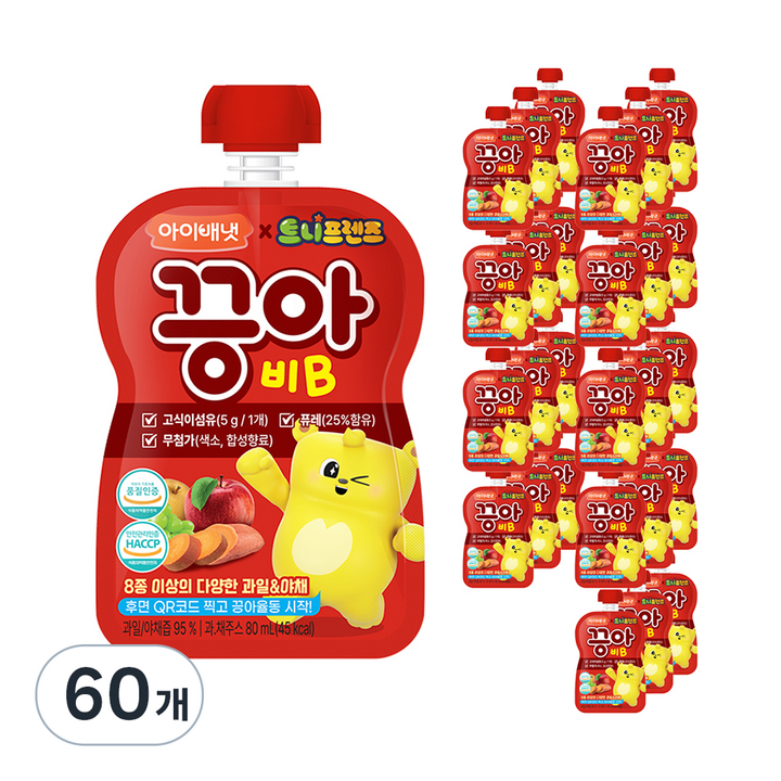 아이배냇 끙아 과일야채주스, 80ml, 60개