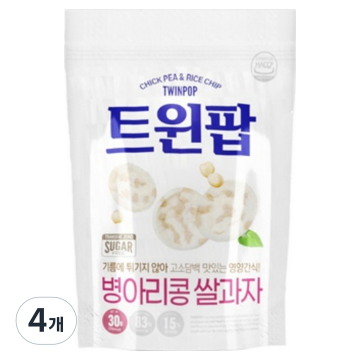 트윈팝 병아리콩 쌀과자, 30g, 4개