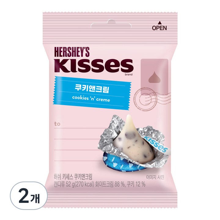 키세스 쿠키앤크림, 52g, 2개