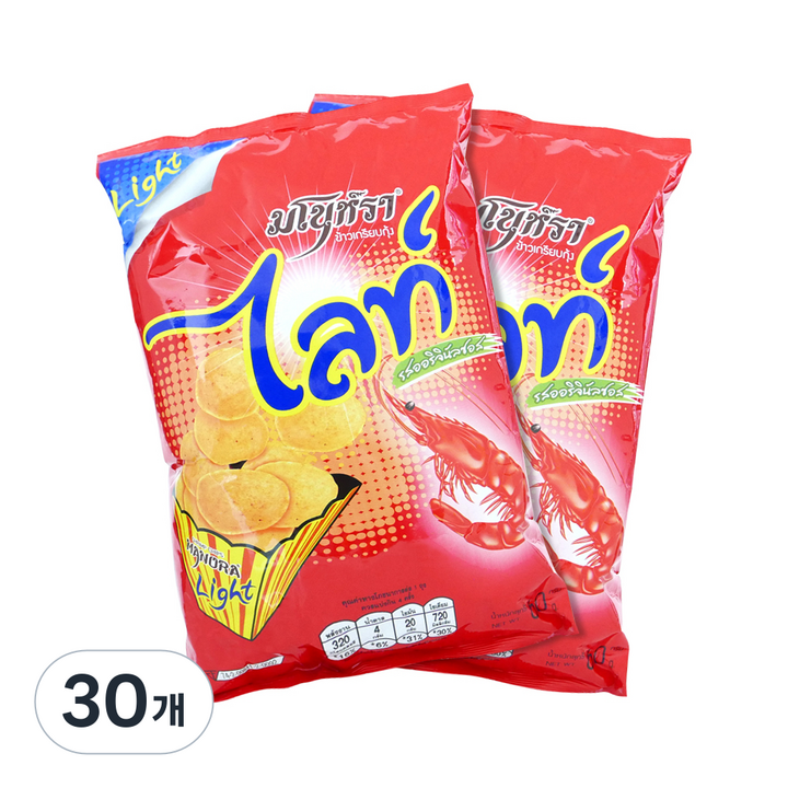 마노라 새우칩 순한맛, 60g, 30개