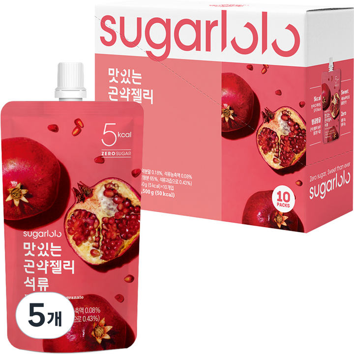 슈가로로 맛있는 곤약젤리 석류 10개입, 150g, 5개
