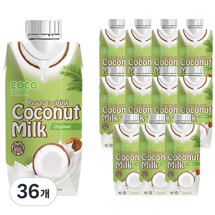 코코씸 코코넛밀크 오리지널, 330ml, 36개