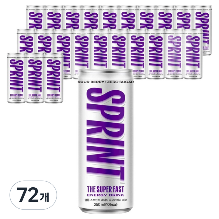 클룹 스프린트 에너지드링크 사우어베리 제로, 250ml, 72개