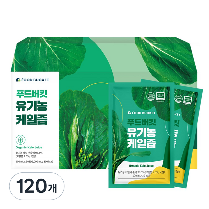 푸드버킷 유기농 케일즙, 100ml, 120개