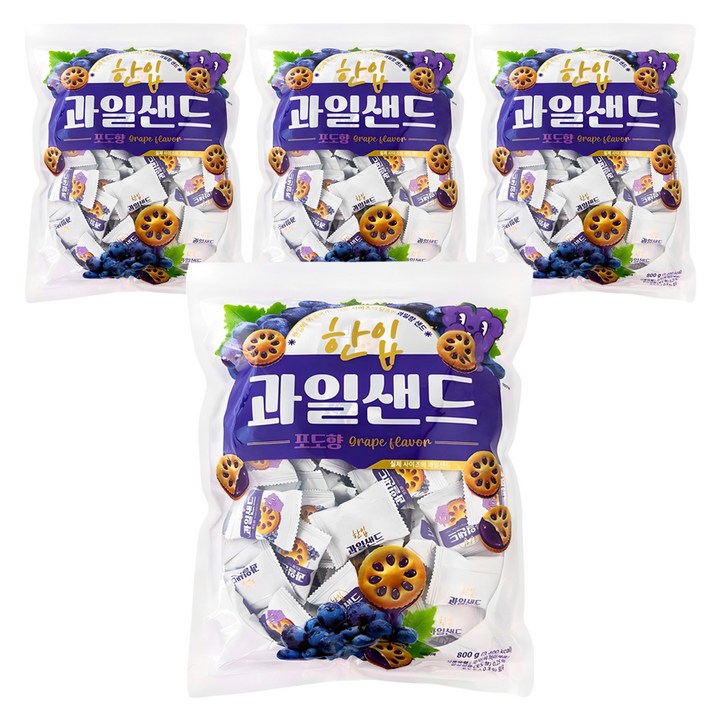 한입 과일 샌드 포도향, 800g, 4개