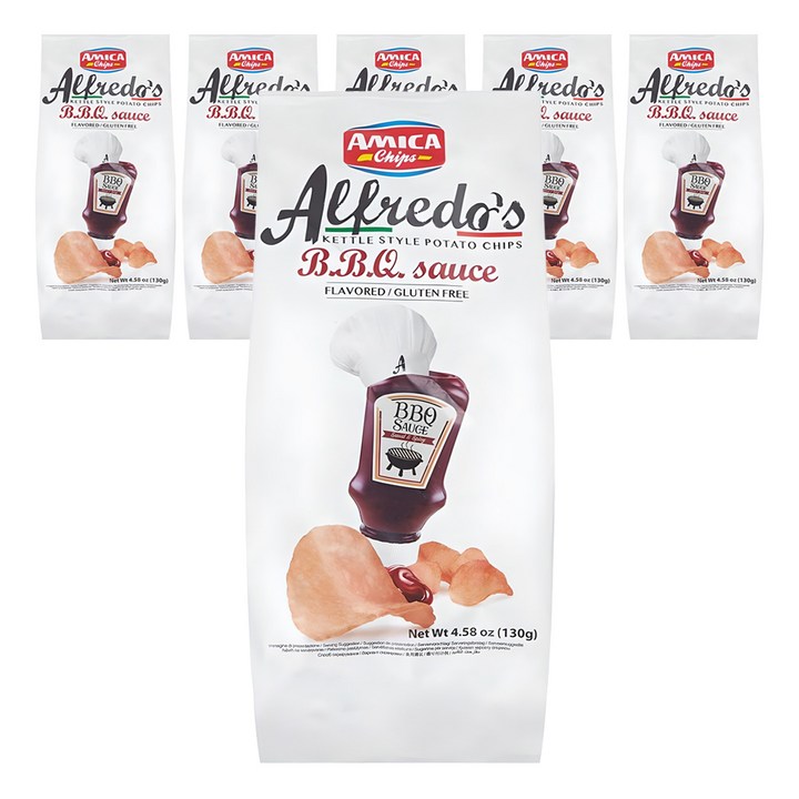 아미카칩스 알프레도 바베큐 감자칩, 130g, 6개
