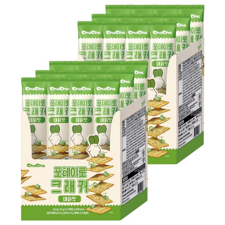 챠챠 포테이토 크래커 대파맛 12p, 2개, 612g