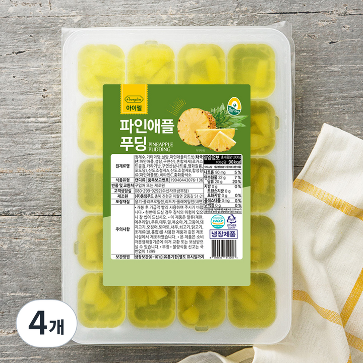 풍요한아침 아이젤 파인애플푸딩, 1kg, 1개입, 4개