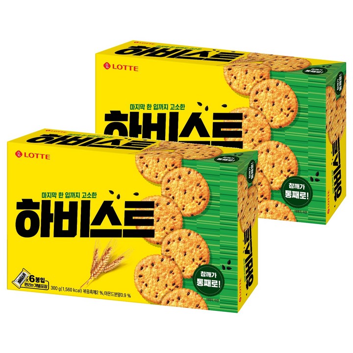 롯데웰푸드 하비스트 오리지널 비스켓, 300g, 2개