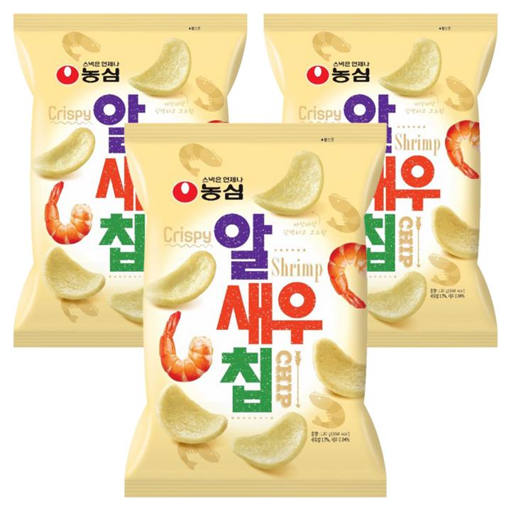 농심 알새우칩, 110g, 3개