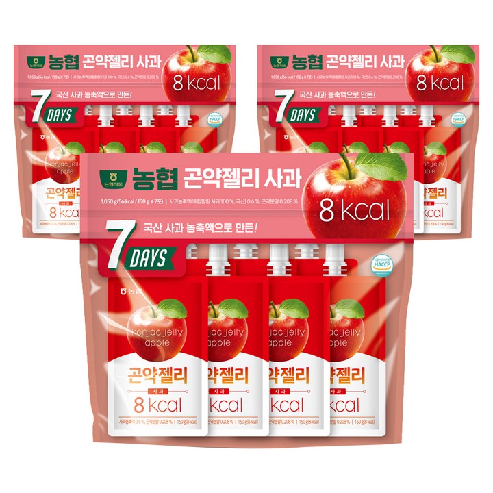 농협식품 곤약젤리 사과, 150g, 21개
