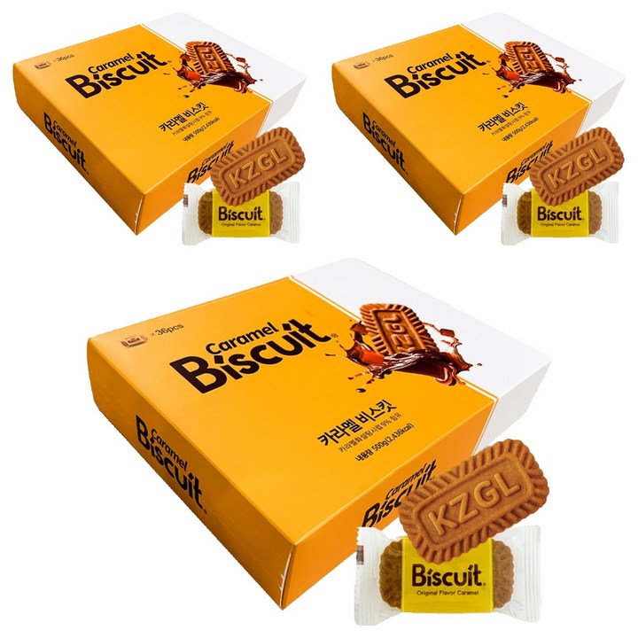 카라멜 비스킷, 3개, 500g