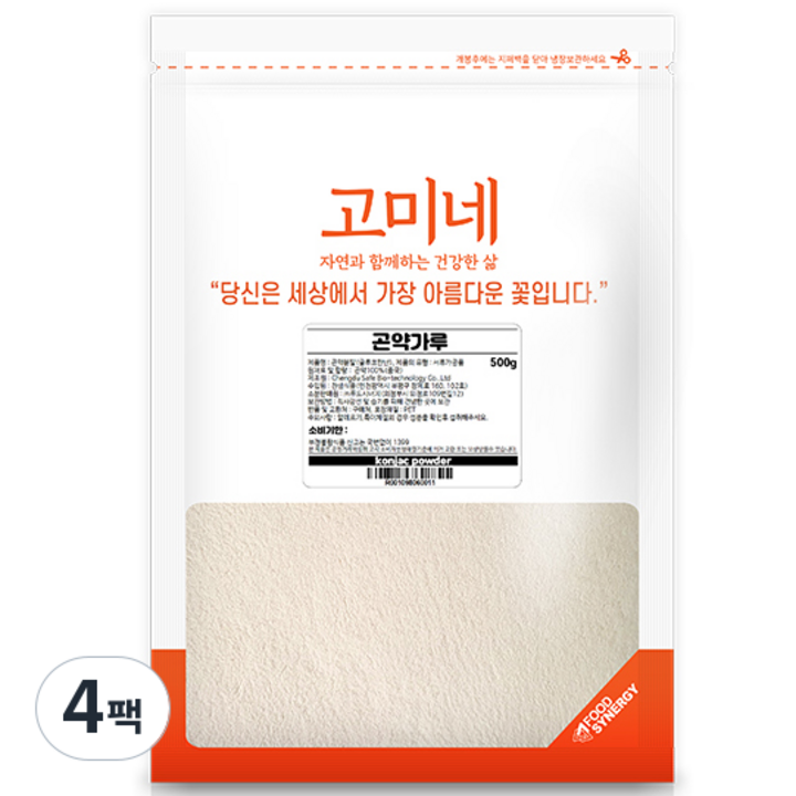 고미네 곤약 가루, 500g, 4팩