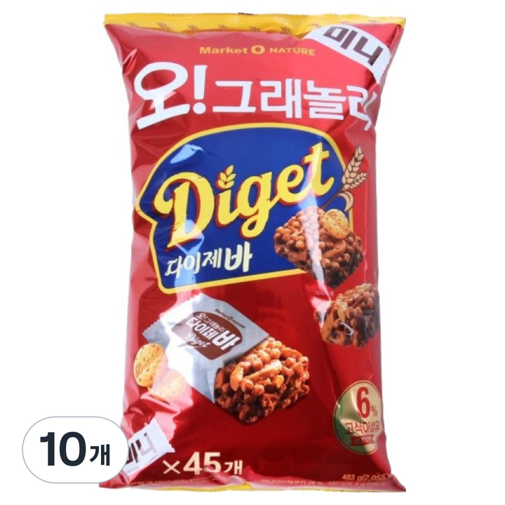 오리온 오그래놀라 다이제바 미니, 483g, 10개