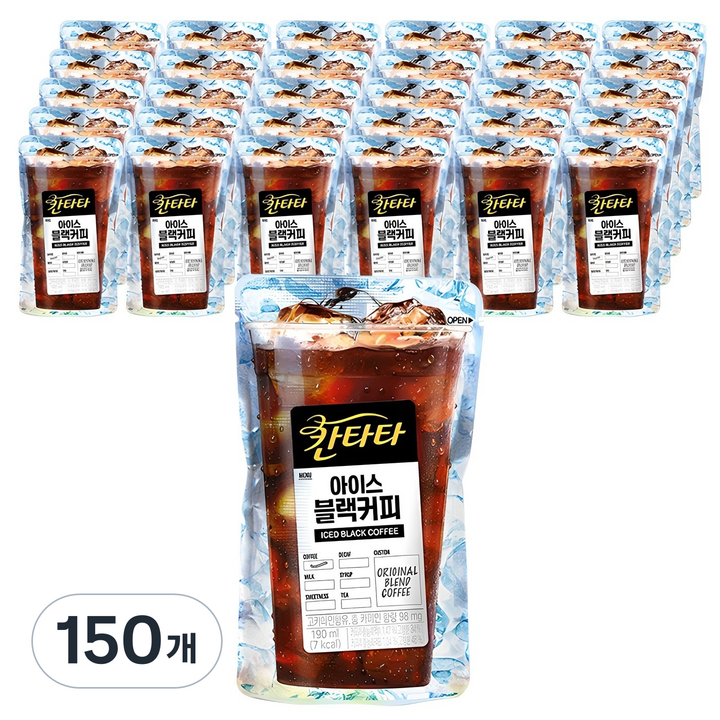 칸타타 파우치 아이스 블랙커피, 190ml, 150개