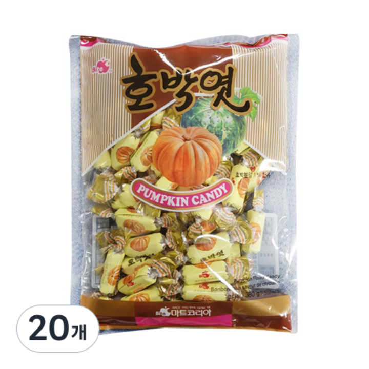 리소하우스 대용량 입가심 호박엿 카라멜 사탕, 380g, 20개, 20개