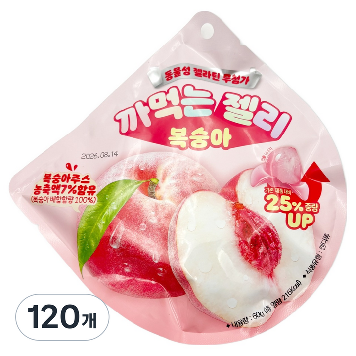 까먹는젤리 복숭아, 120개, 60g
