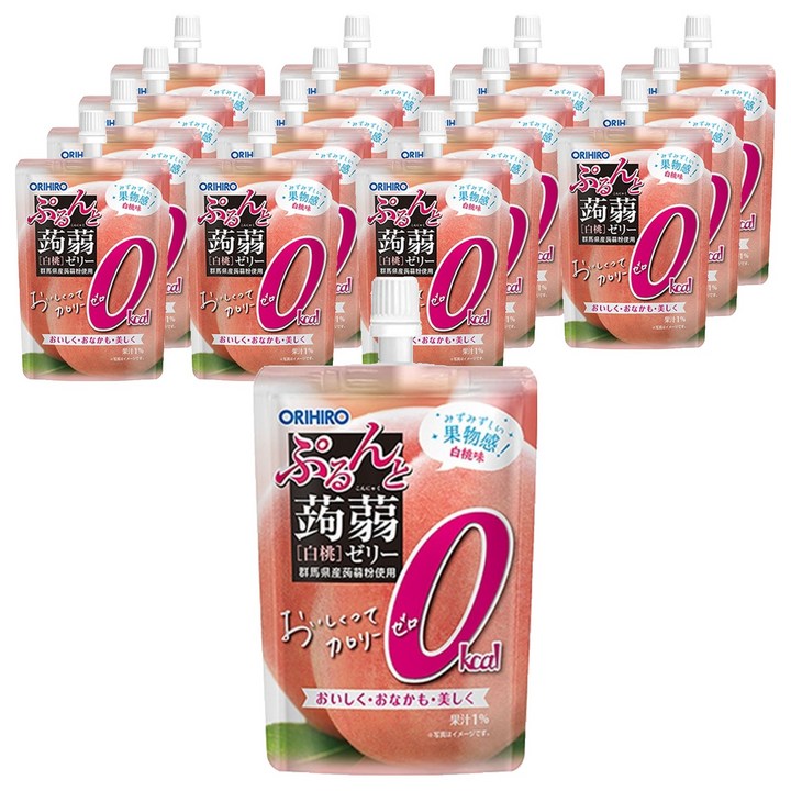 오리히로 곤약젤리 제로 칼로리 복숭아맛, 130g, 16개