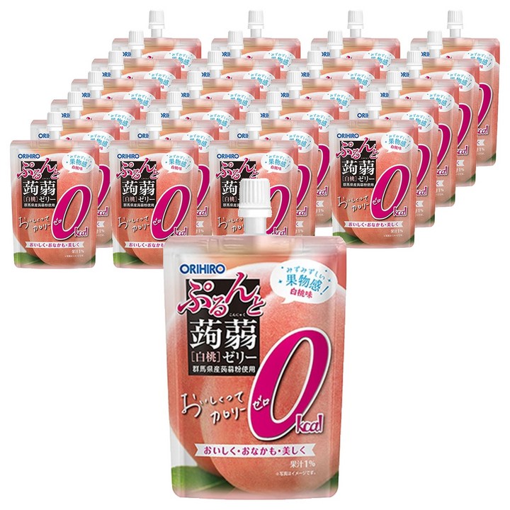 오리히로 곤약젤리 제로 칼로리 복숭아맛, 130g, 24개