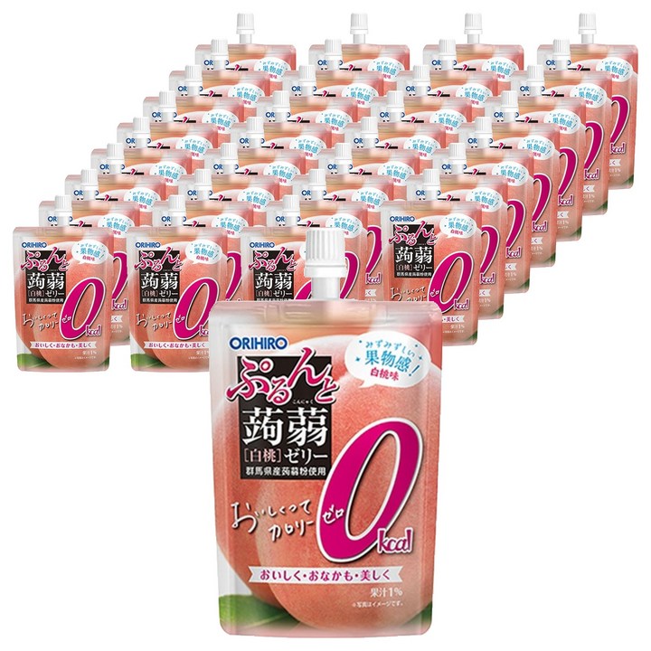 오리히로 푸룬또 곤약젤리 제로 복숭아맛, 130g, 32개