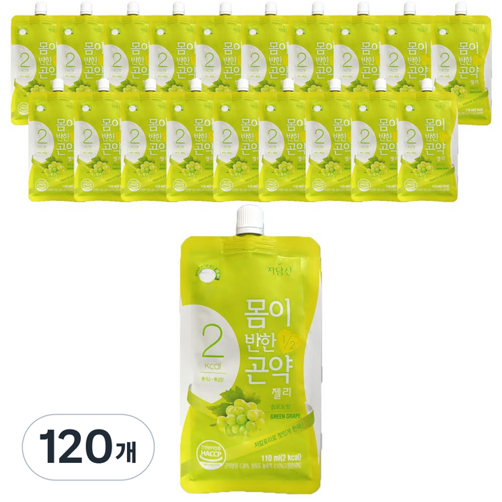 자담선 몸이반한 곤약젤리 청포도, 110ml, 120개